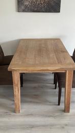 Massief eikenhout handgemaakte tafel 90cm x 160cm, Huis en Inrichting, Ophalen, Gebruikt, Eikenhout, 50 tot 100 cm