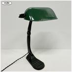 Oude notarislamp met groen geëmailleerde kap - nieuw snoer, Huis en Inrichting, Lampen | Tafellampen, Gebruikt, Art deco, Ophalen of Verzenden
