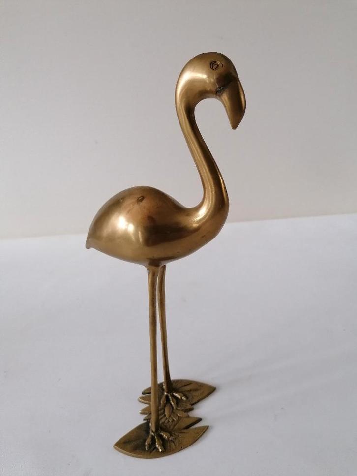 vintage hollywood regency koperen-messing flamingo izgst, Antiek en Kunst, Antiek | Koper en Brons, Koper, Ophalen of Verzenden