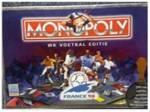 MONOPOLY WK Voebal editie France 98 - zgan - compleet -, Hobby en Vrije tijd, Gezelschapsspellen | Bordspellen, Ophalen of Verzenden