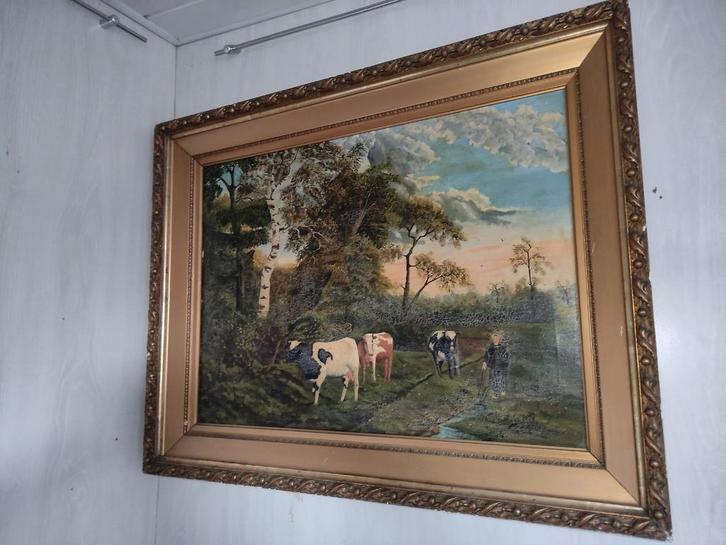 J. de Wit olieverf.Gesigneerd en gedateerd 1918., Antiek en Kunst, Kunst | Schilderijen | Klassiek, Ophalen of Verzenden