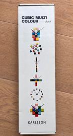 Cubic multicolour wall clock, merk Karllson, nieuw in doos, Ophalen of Verzenden, Zo goed als nieuw, Wandklok