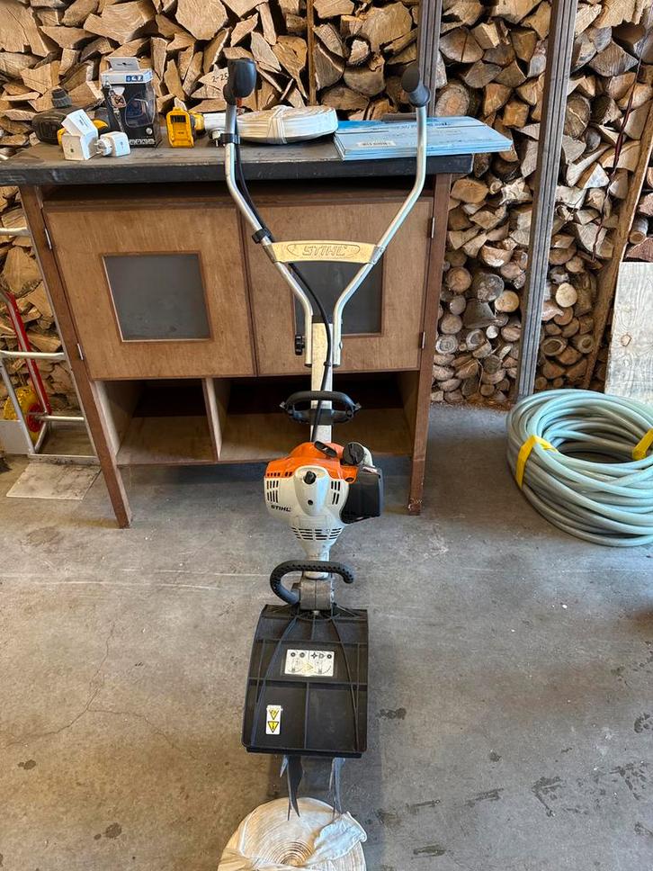 Stihl MM56 Multimotor met Tuinvrees, Tuin en Terras, Kassen, Gebruikt, Aluminium, Ophalen