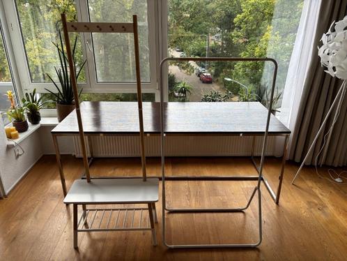 Eiken 0f Grenen hout x wit kapstok x bankje én kledingrek, Huis en Inrichting, Woonaccessoires | Kapstokken, Zo goed als nieuw