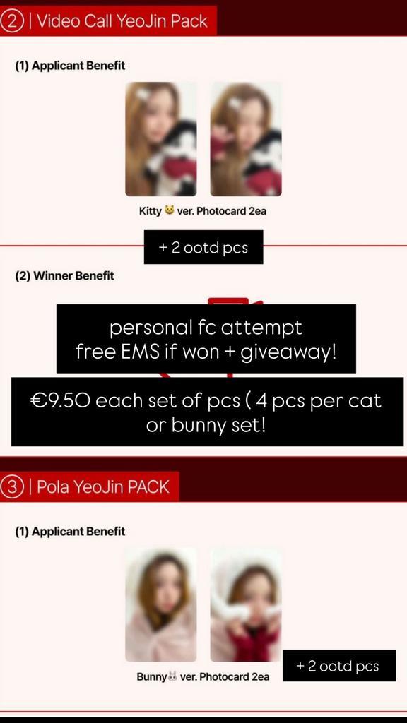 Yeojin Christmas photocard set bunny or cat version, Tickets en Kaartjes, Kortingen en Cadeaubonnen, Eén persoon, Cadeaubon