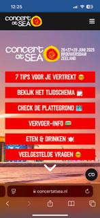 4x Concert at sea kaartjes 26 juni moeten nog op naam!, Twee personen