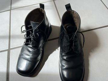 Zwarte leren boots, maat 42-Paolo bonanni beschikbaar voor biedingen