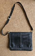 Vintage tas van leer zwart, Ophalen of Verzenden, Gebruikt, Zwart, Schoudertasje