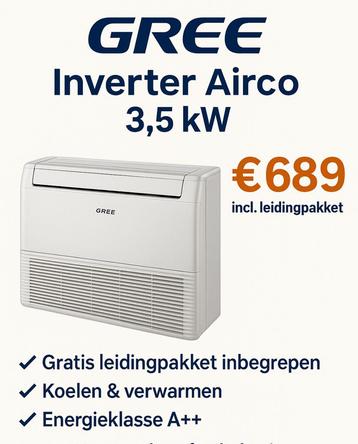 GREE Inverter Airco 3,5 kW Vloermodel (warmtepomp) – €689 beschikbaar voor biedingen