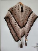 Warme  bruin/ nude  tintjes gehaakte sjaal/ stola, Kleding | Dames, Ophalen of Verzenden, Nieuw, Maat 46/48 (XL) of groter, Sjaal