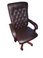 Luxe bureaustoel - bruin leer, Huis en Inrichting, Ophalen