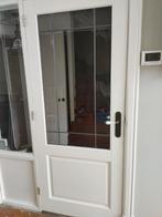 Binnendeur wit glas in lood facet geslepen glas, Ophalen, Gebruikt, 80 tot 100 cm, Binnendeur