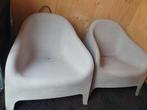 Kuipstoelen 3 kunststof grijs. Hg 75-60  cm., Ophalen of Verzenden, Zo goed als nieuw, Kunststof, Stapelbaar