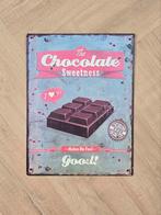 Retro vintage-look metalen bord " the chocolate sweetness", Ophalen of Verzenden, Zo goed als nieuw