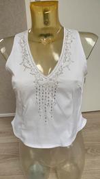 Witte stretch top met steentjes van watcher 36, Wit, Ophalen of Verzenden, Zo goed als nieuw, Watcher