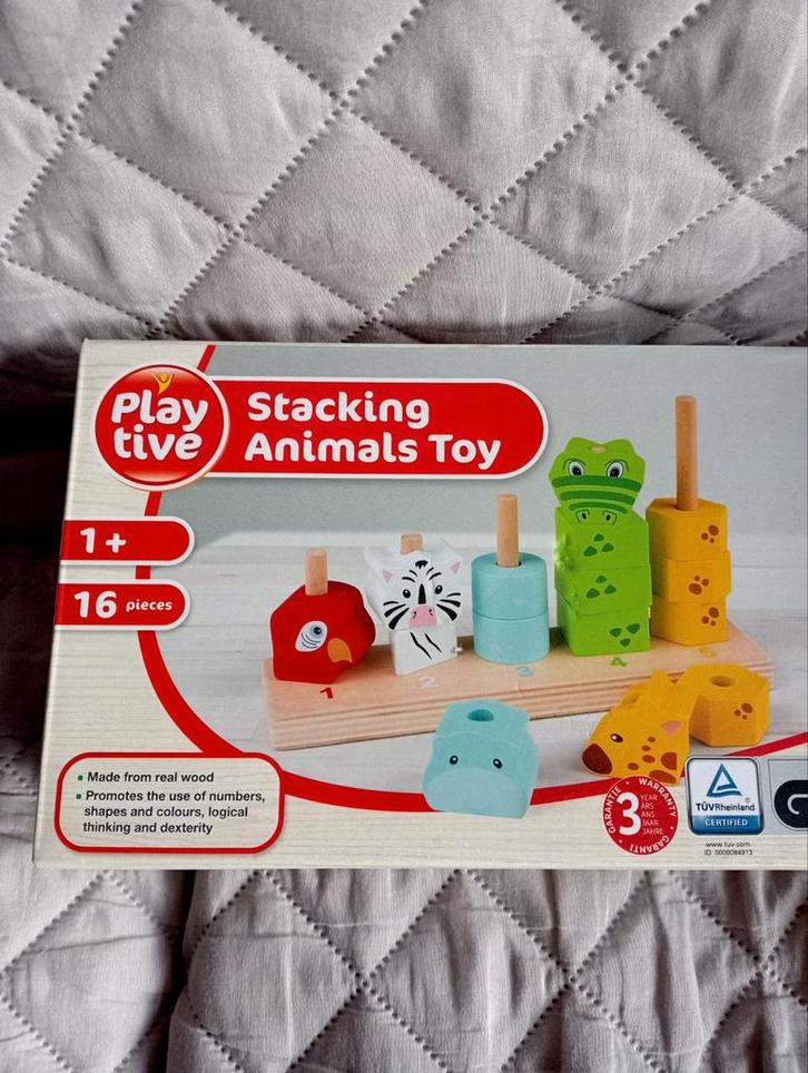 Playtive Stapelblokken dieren hout, Kinderen en Baby's, Speelgoed | Houten speelgoed, Zo goed als nieuw, Ophalen of Verzenden