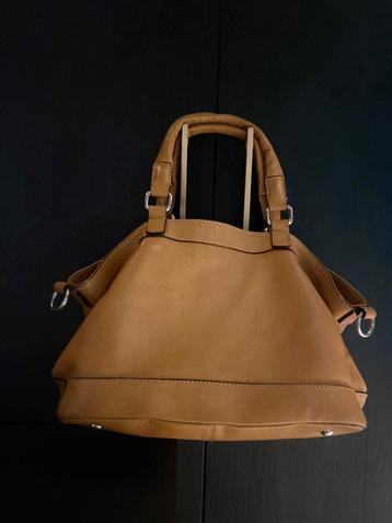 Rabeanco prachtige leren cognac bruine handtas beschikbaar voor biedingen