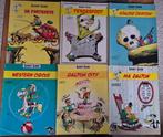6 oude Lucky Luke strips en een popje (Morris Dargaud), Gelezen, Ophalen of Verzenden, Morris & Goscinny, Meerdere stripboeken