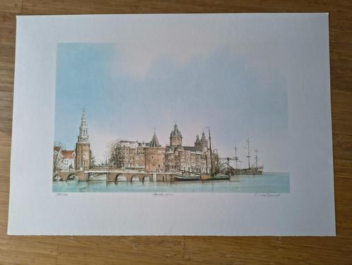 Stadsgezicht van Amsterdam Ciano Siewert, Antiek en Kunst, Kunst | Litho's en Zeefdrukken, Ophalen of Verzenden