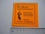 sticker oud Heeswijk Dinther H v OSS bv loodgieter cv retro, Verzamelen, Verzenden, Zo goed als nieuw, Bedrijf of Vereniging