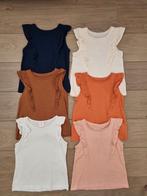 6x shirt T-shirt top ruffle blauw bruin oranje roze mt 104, Kinderen en Baby's, Kinderkleding | Maat 104, Ophalen of Verzenden