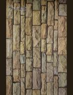 3622 Steenprint behang horizontaal swiet seventies barwand, Verzenden, Bruin