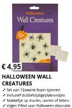 Halloween Muur Spinnen - 12 stuks, Ophalen of Verzenden, Nieuw, Versiering, Halloween of Griezel