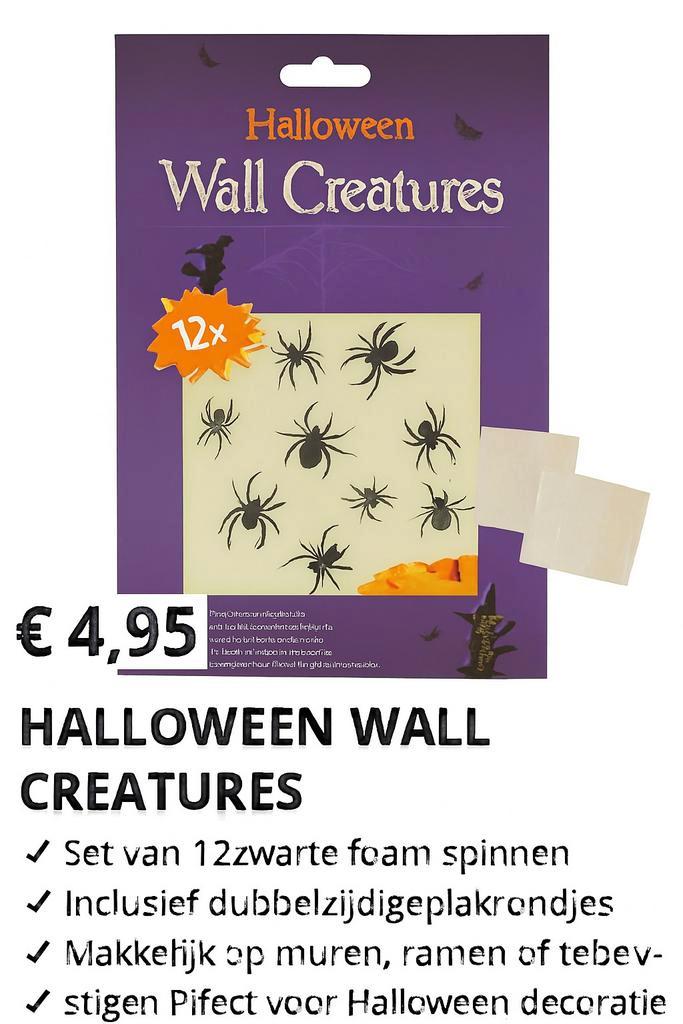 Halloween Muur Spinnen - 12 stuks, Hobby en Vrije tijd, Feestartikelen, Nieuw, Versiering, Halloween of Griezel, Ophalen of Verzenden