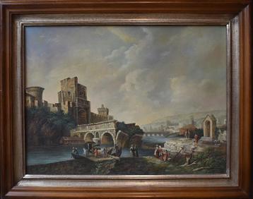 Italiaans landschap op board. beschikbaar voor biedingen