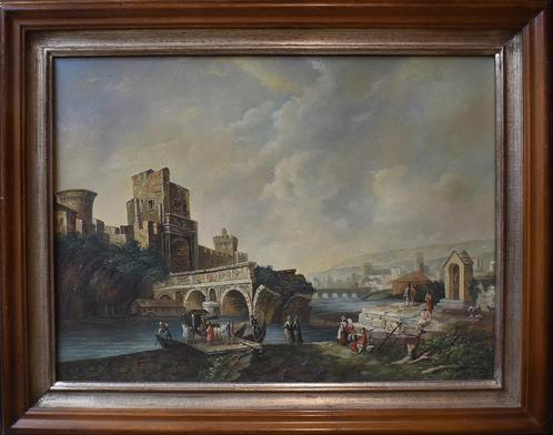 Italiaans landschap op board., Antiek en Kunst, Kunst | Schilderijen | Klassiek, Verzenden