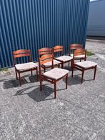 6 x vintage eetkamerstoelen teak stoel deens, Huis en Inrichting, Stoelen, Ophalen, Gebruikt, Vijf, Zes of meer stoelen, C