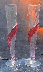 Vaas. Bohemiam. Kristal 2 st. 33 cm. * Zie tekst/foto's., Huis en Inrichting, Woonaccessoires | Vazen, Ophalen, Overige kleuren