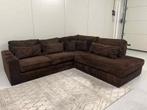 🚚GRATIS LEVERING ✅️bruine ribstof hoekbank, Ophalen, The best sofa, Zo goed als nieuw, 150 cm of meer