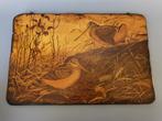 Wm Zimmerman lithografie op hout vogels snip art nouveau, Verzenden