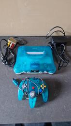 Nintendo 64 clear blue, Ophalen of Verzenden, Gebruikt, Met 1 controller
