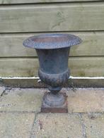 Antieke gietijzeren tuinvaas, Tuin en Terras, Tuinvazen, Ophalen of Verzenden, Gebruikt