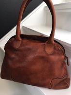 Leren damestas cognac, Sieraden, Tassen en Uiterlijk, Tassen | Damestassen, Ophalen of Verzenden, Zo goed als nieuw, Bruin, Handtas
