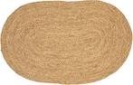 Clayre-Eef-Vloerkleed-80x50-Ovaal-Beige-Zeegras-Rond-Tapijt, 50 tot 100 cm, Nieuw, Bruin, Ovaal