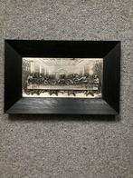 Laatste Avondmaal - afbeelding metaal - lijst zwart hout -, Ophalen of Verzenden