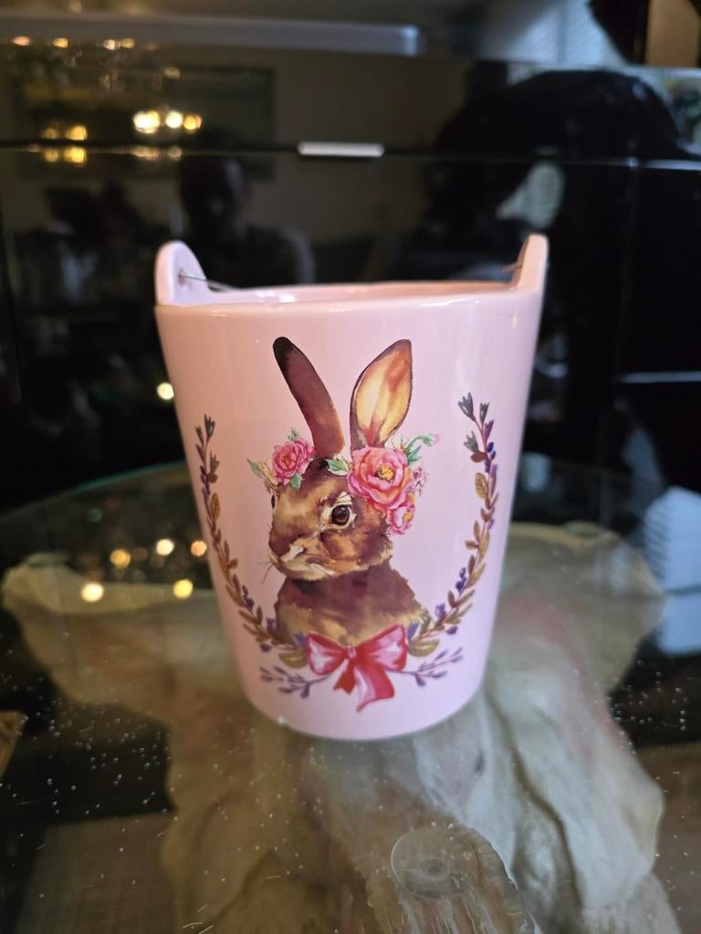 Schattige bloempot met konijntjes, Diversen, Pasen, Ophalen of Verzenden, Nieuw