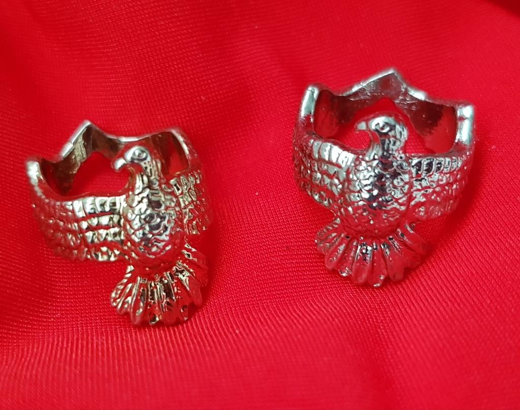 2 ringen vogel bird zilver goud ring sieraden accessoires, Verzenden, Dame, Goud, Kleiner dan 17