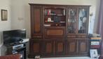 Mahonie Houten Kast - Twee Delen, Huis en Inrichting, Kasten | Vitrinekasten, Ophalen, Gebruikt, 200 cm of meer, 50 tot 75 cm