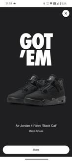 Air Jordan 4 "Black Cat", maat 44, Nieuw, Ophalen of Verzenden, Nieuw