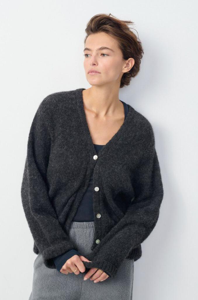 American Vintage grijs vest East zachte alpacamix L (M), Kleding | Dames, Truien en Vesten, Zo goed als nieuw, Maat 42/44 (L)