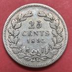 25 cent 1895. Fr-., Zilver, Koningin Wilhelmina, Ophalen of Verzenden, Losse munt
