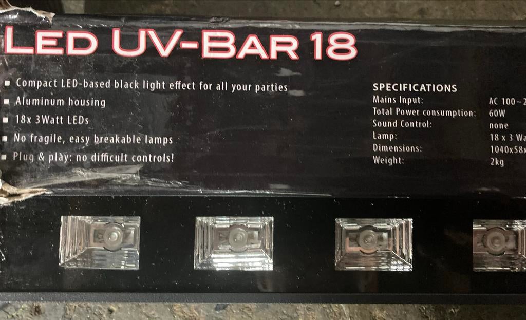UV LED Bar 18x3 LED, Muziek en Instrumenten, Licht en Laser, Ophalen of Verzenden, Nieuw, Licht, Kleur