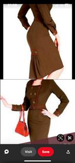 Bettie Page “Tatyana” vintage militaire jurk, Kleding | Dames, Onder de knie, Zo goed als nieuw, Ophalen