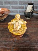 oude kerst - groot antiek kerstbeeld kindje in kribbe, Diversen, Kerst, Ophalen of Verzenden