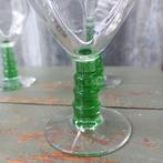 set van 4 art deco portglas van Doyen met groen, Antiek en Kunst, Ophalen of Verzenden