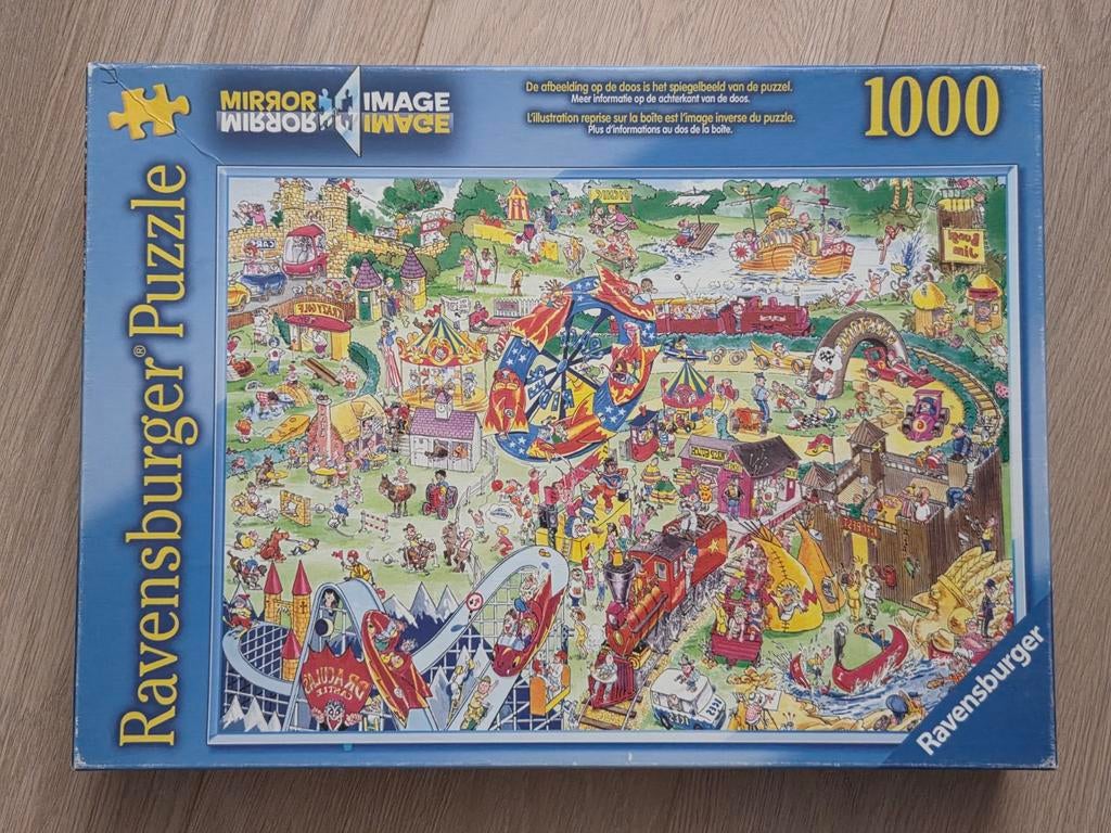 Ravensburger Puzzel - Mirror Image 'Pretpark' (1000 stukjes), Ophalen of Verzenden, 500 t/m 1500 stukjes, Zo goed als nieuw